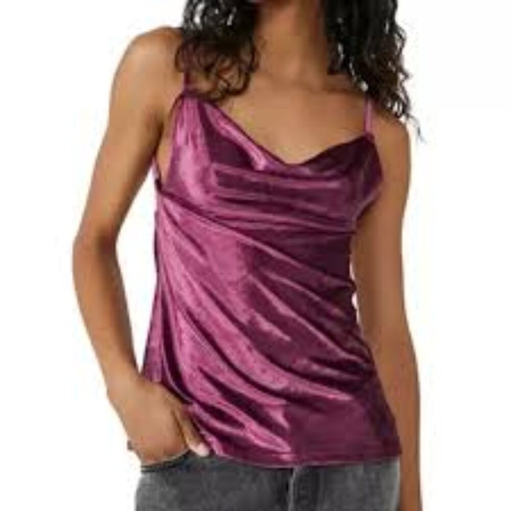 Free People Intimately Free All Night Velvet Tunic in Fig Jam Size Small